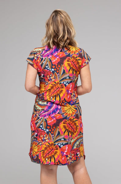 Java Print Short Sleeve Jersey Shift Dress – ilovemylife