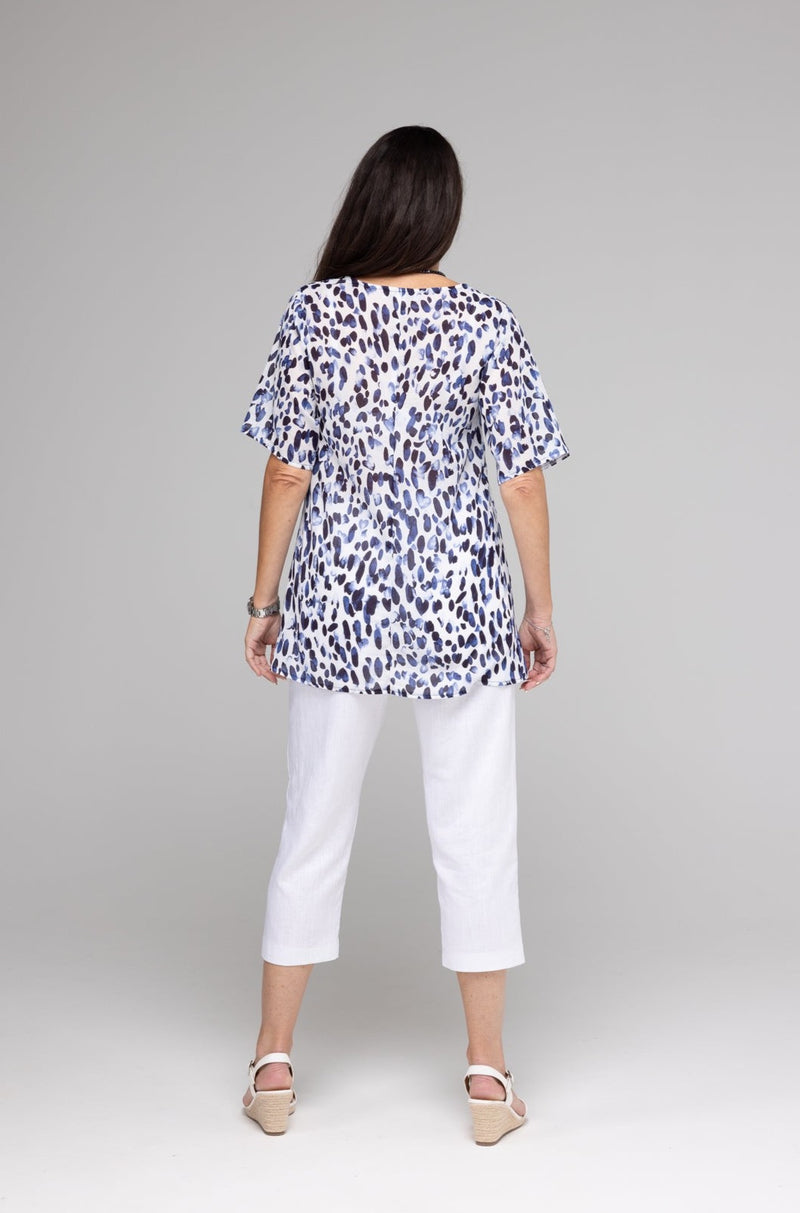 White Linen Capri Pants