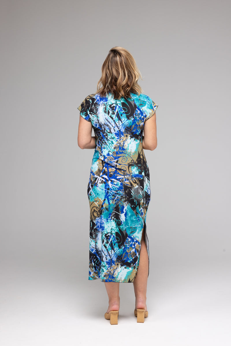Seachange Print Short Sleeve Jersey Maxi Dress
