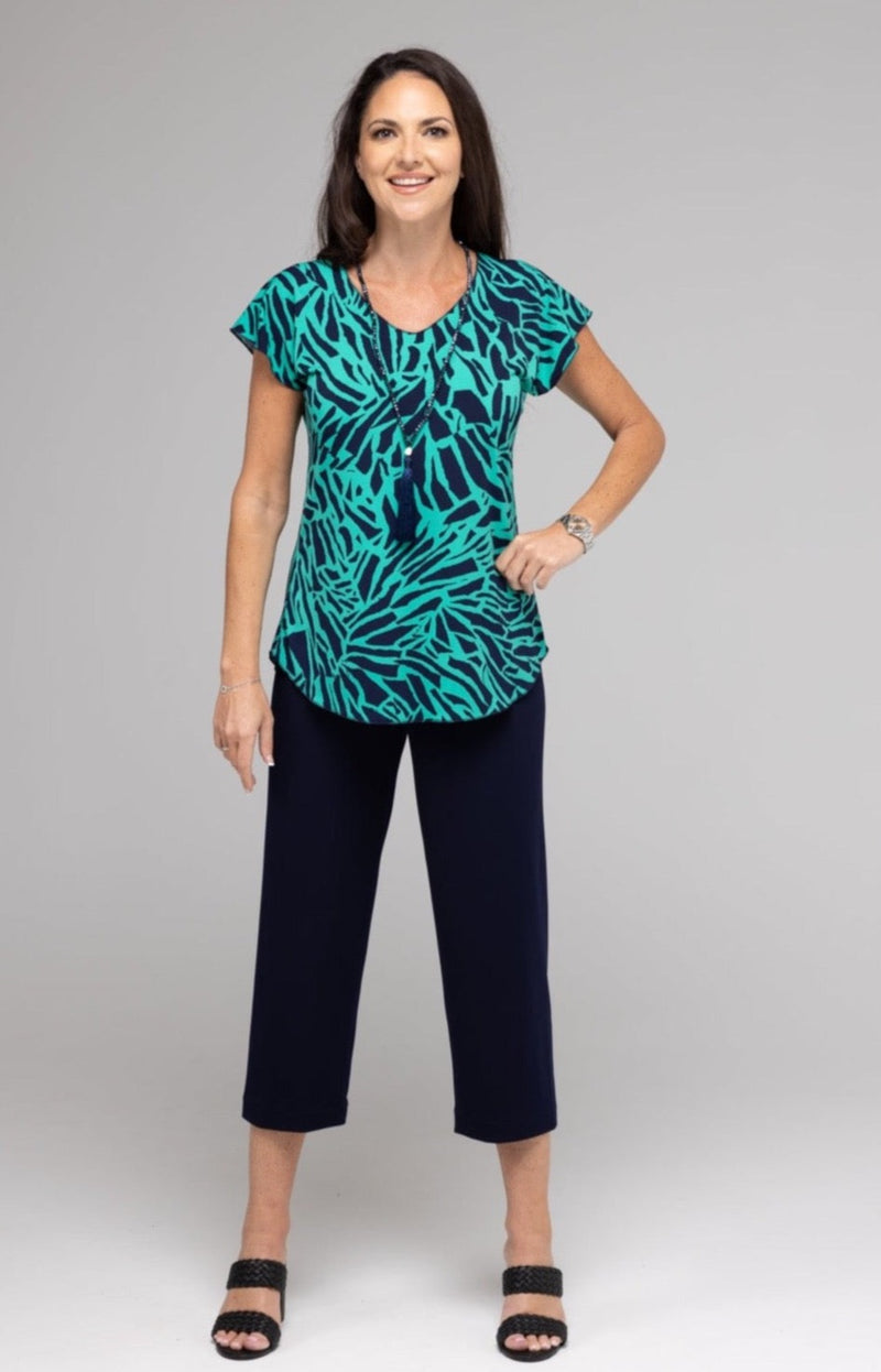 Navy 3/4 Jersey Palazzo Pants