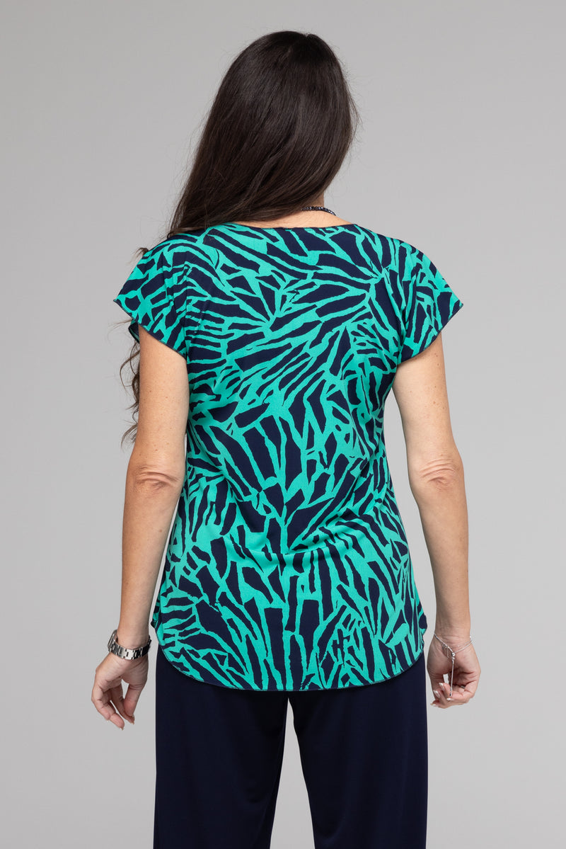 Shard Print Short Sleeve Jersey Top