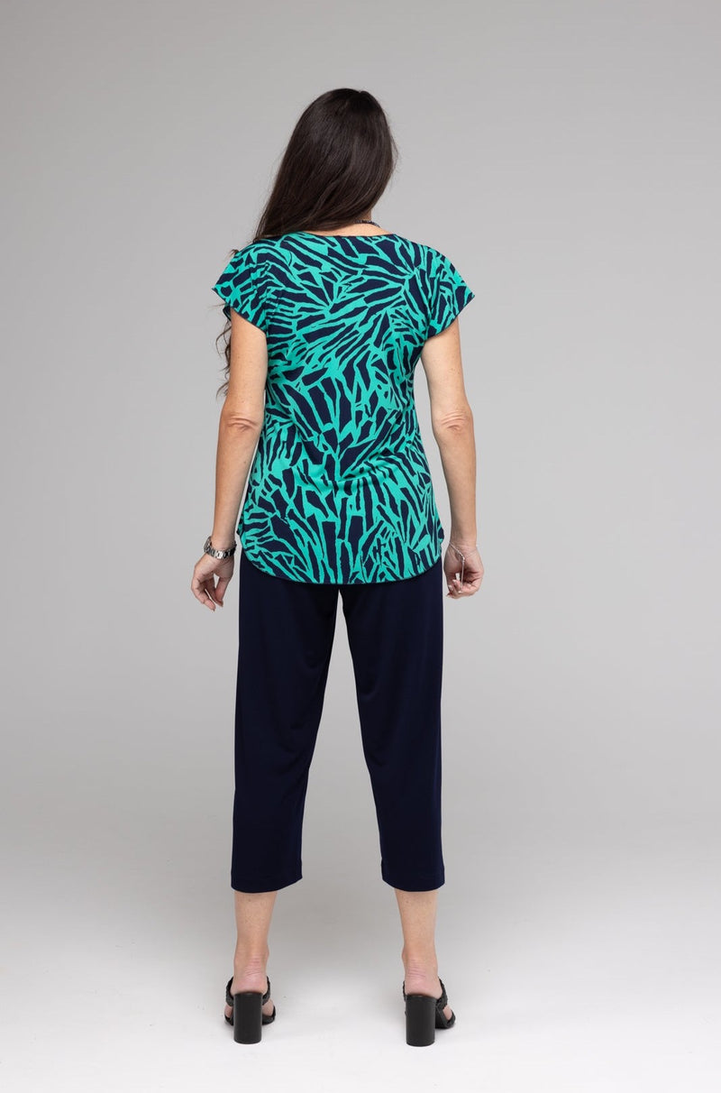 Navy 3/4 Jersey Palazzo Pants
