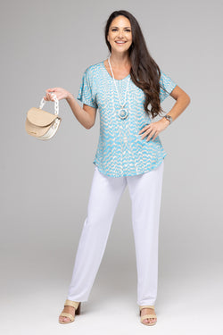 White Tapered Jersey Palazzo Pants