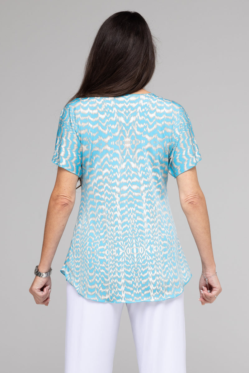 Ripple Print Longer Sleeve Jersey Top