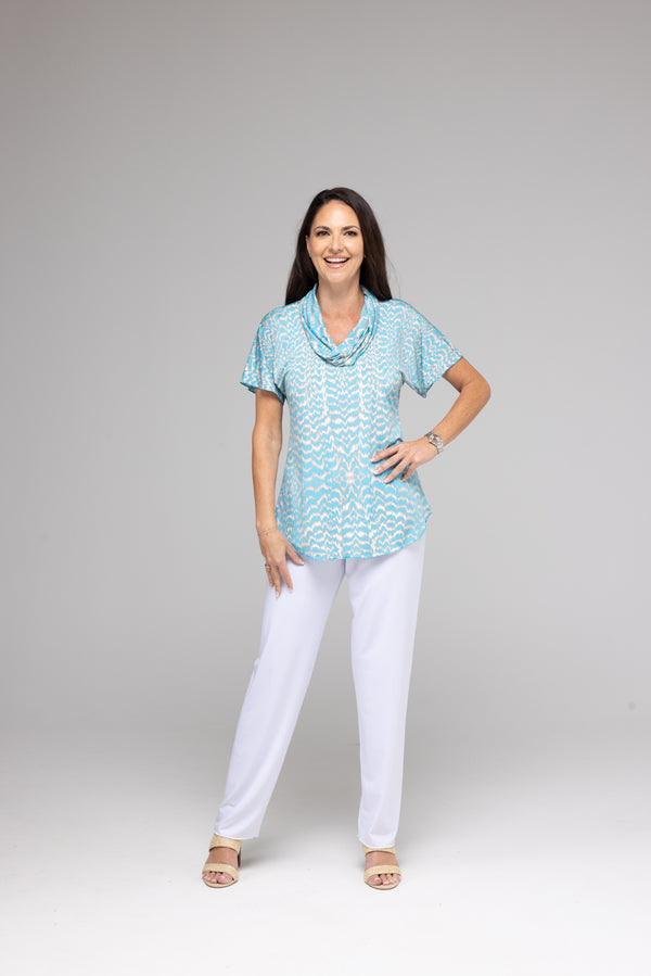 White Tapered Jersey Palazzo Pants