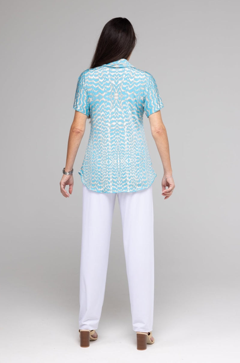 White Tapered Jersey Palazzo Pants