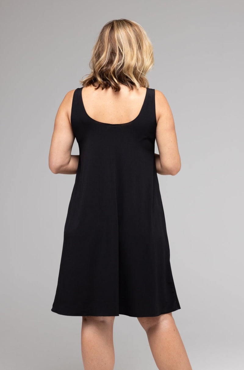 Black Jersey Sleeveless Dress