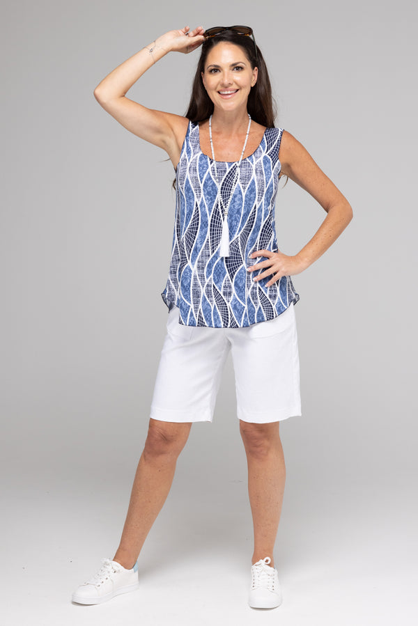 Crisp Stretch Rayon Nylon Shorts with Pockets