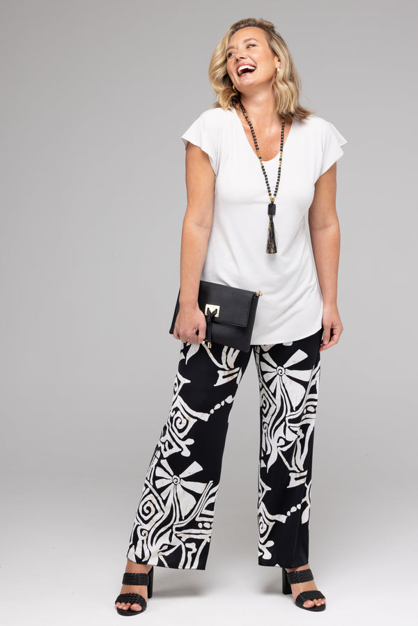 White palazzo deals capri pants