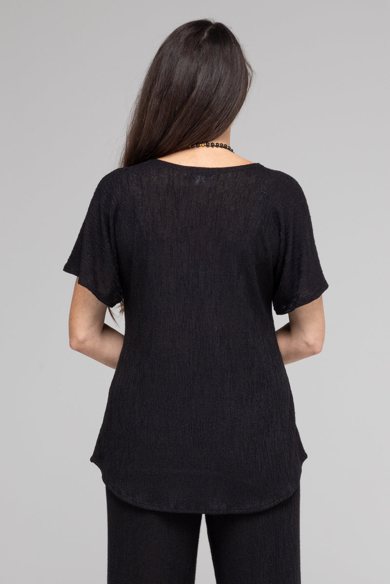 TWIN SET - Black Haven Poly/Rayon Knit Longer Sleeve top + Cardigan