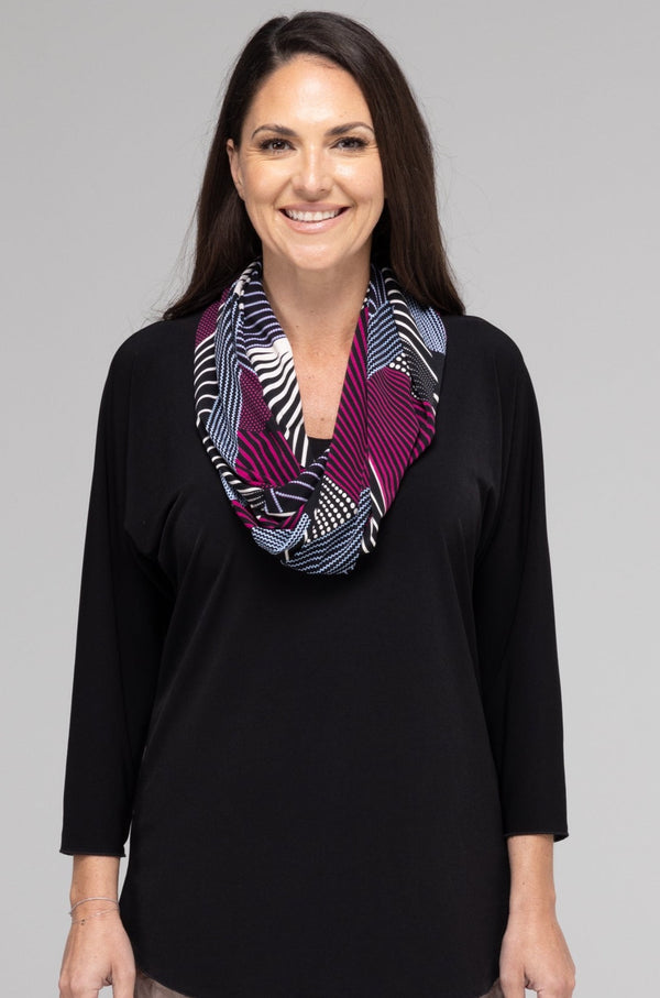 Squiggles Twisted Jersey Neck Scarf