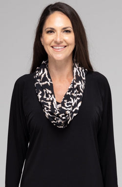 Squiggles Twisted Jersey Neck Scarf