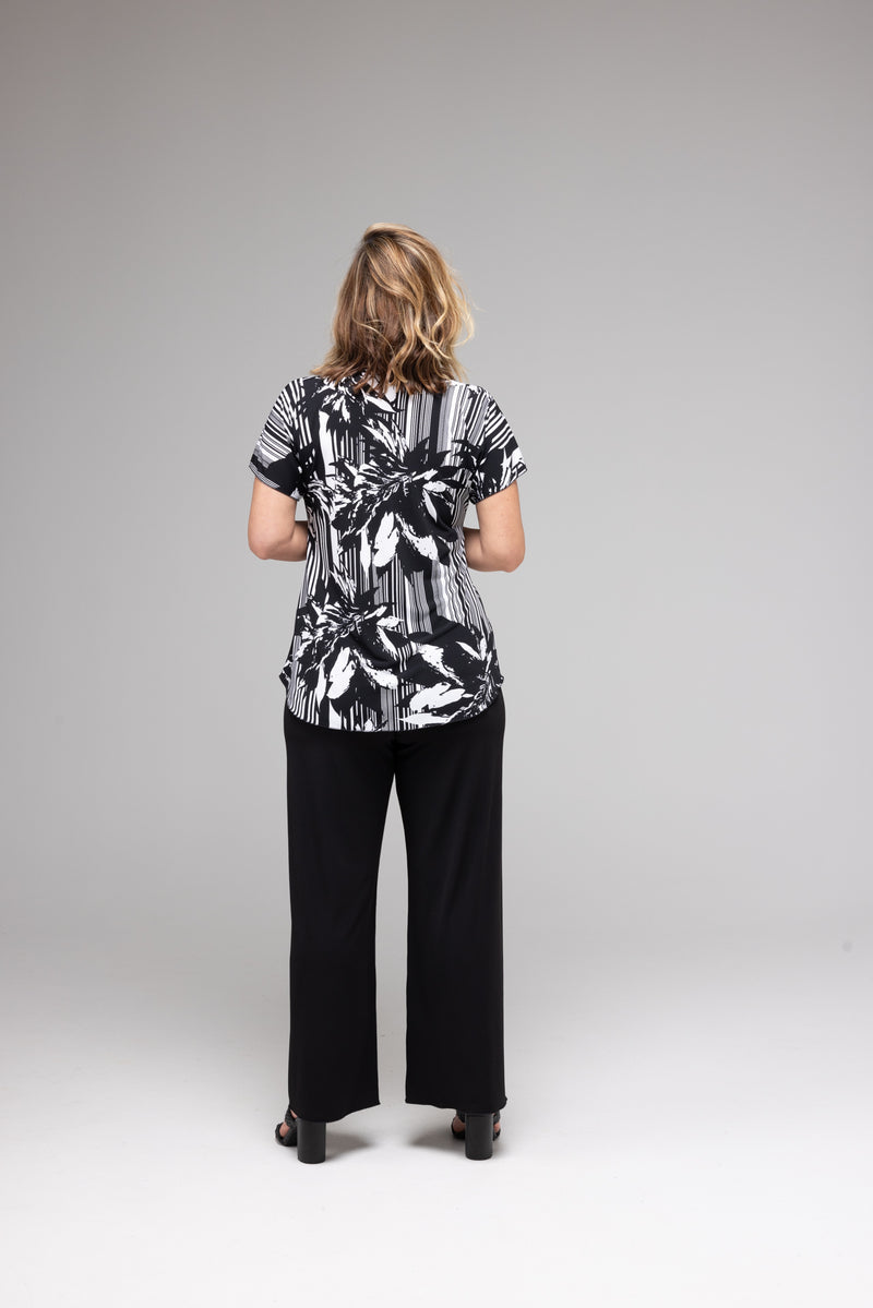 Black Tapered Jersey Palazzo Pants