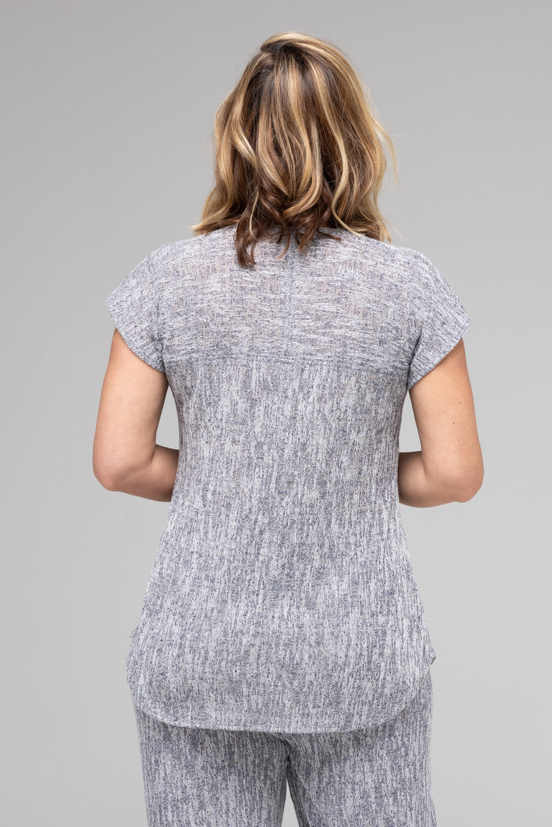 TWIN SET - Ink Haven Poly/Rayon Knit Feature Stitched Top + Cardigan