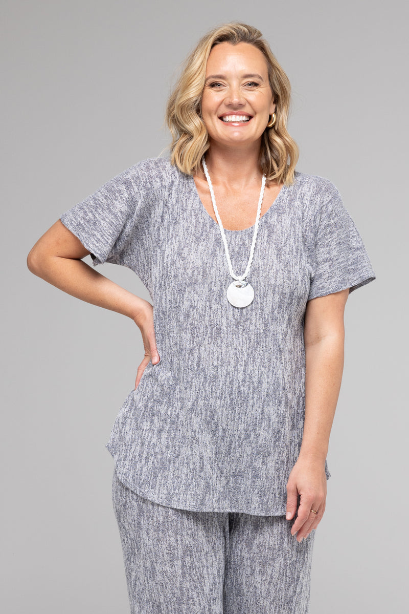 Ink Haven Poly/Rayon Knit Longer Sleeve Top