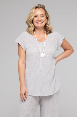 Silver Haven Poly/Rayon Knit Feature Stitched Top
