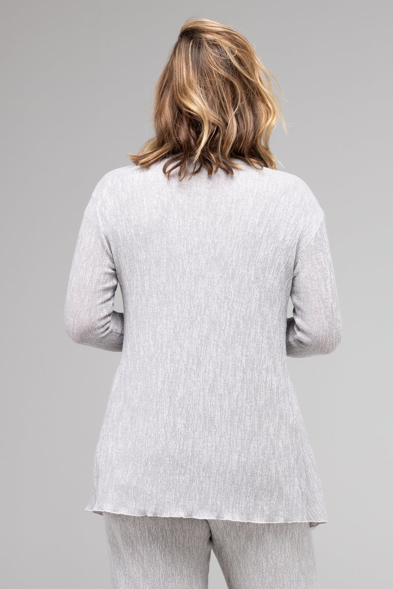 TWIN SET - Silver Haven Poly/Rayon Knit Feature Stitched Top + Cardigan