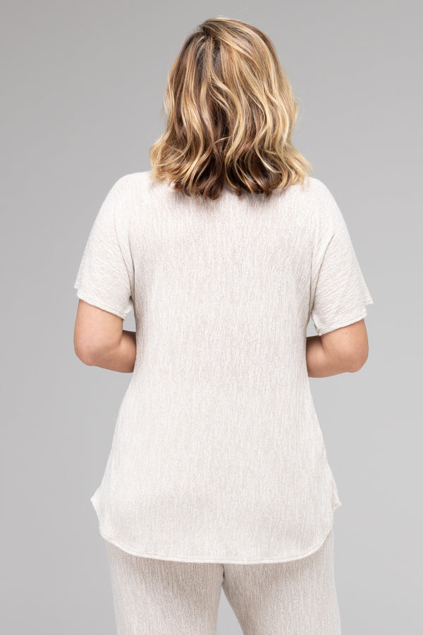 TWIN SET - Sand Haven Poly/Rayon Knit Longer Sleeve top + Cardigan