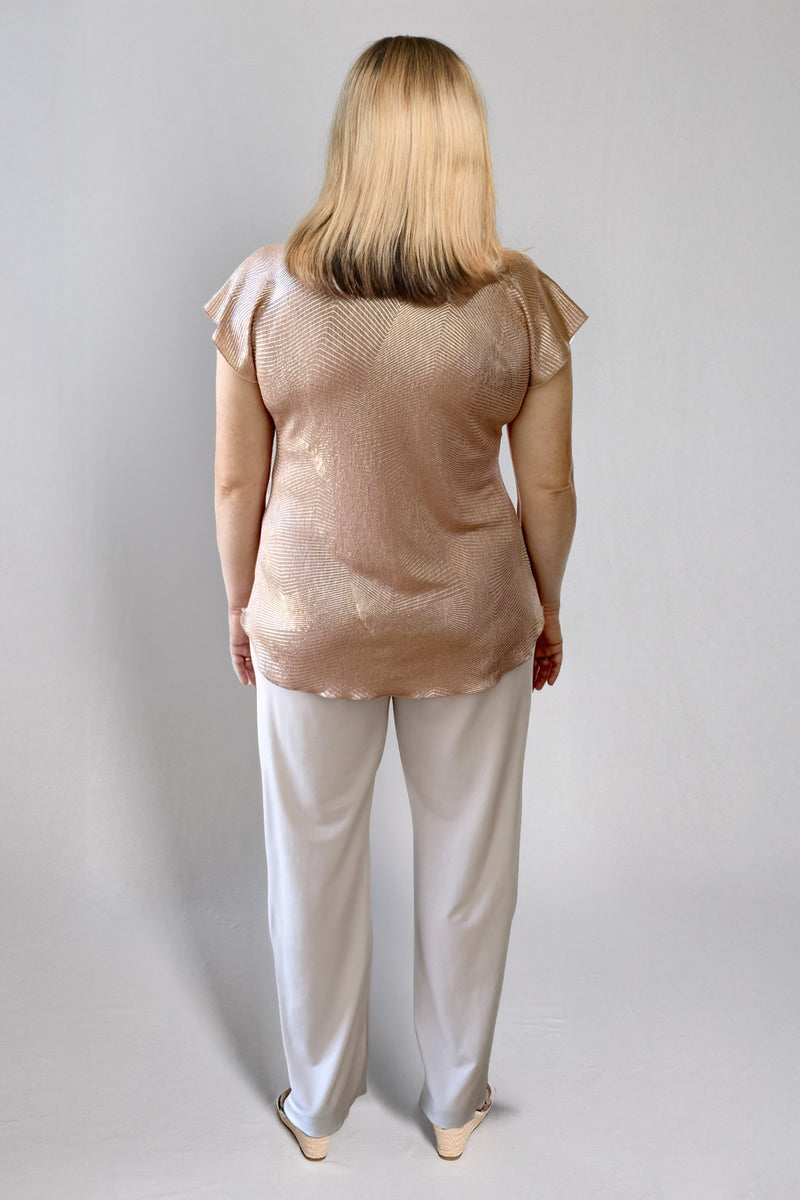 Almond Wide Leg Jersey Palazzo Pants