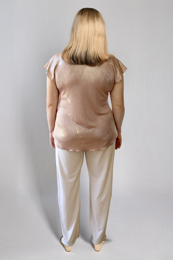 Almond Wide Leg Jersey Palazzo Pants