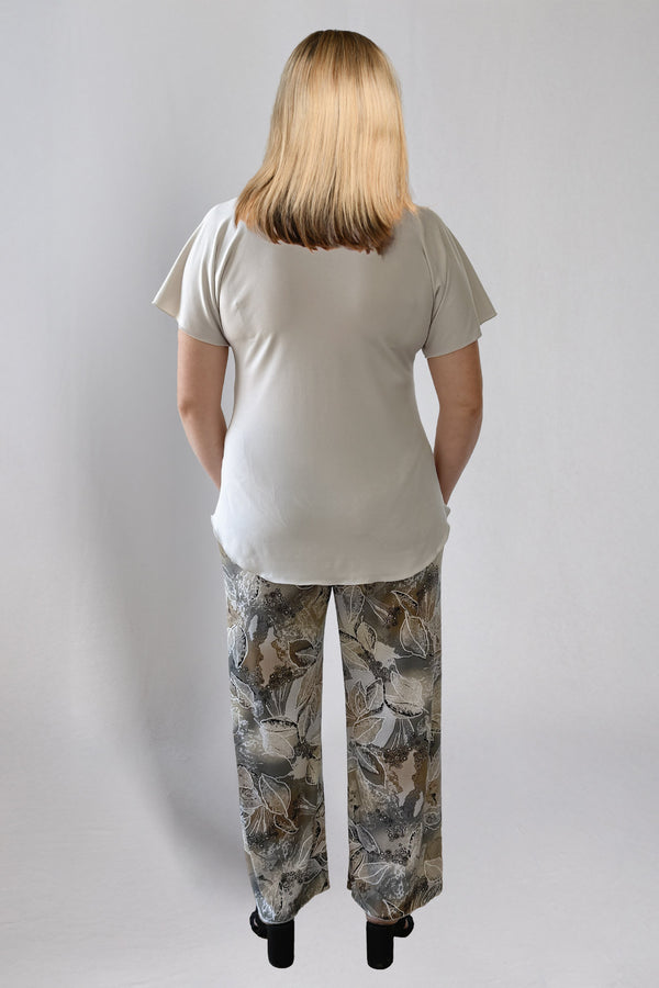 Ash Print Wide Leg Jersey Palazzo Pants