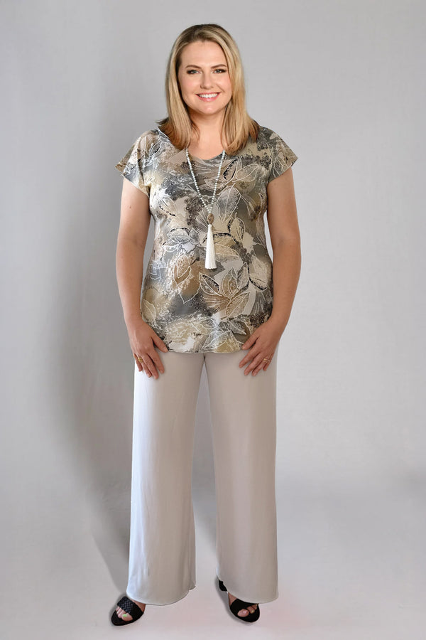 Ash Print Short Sleeve Jersey Top