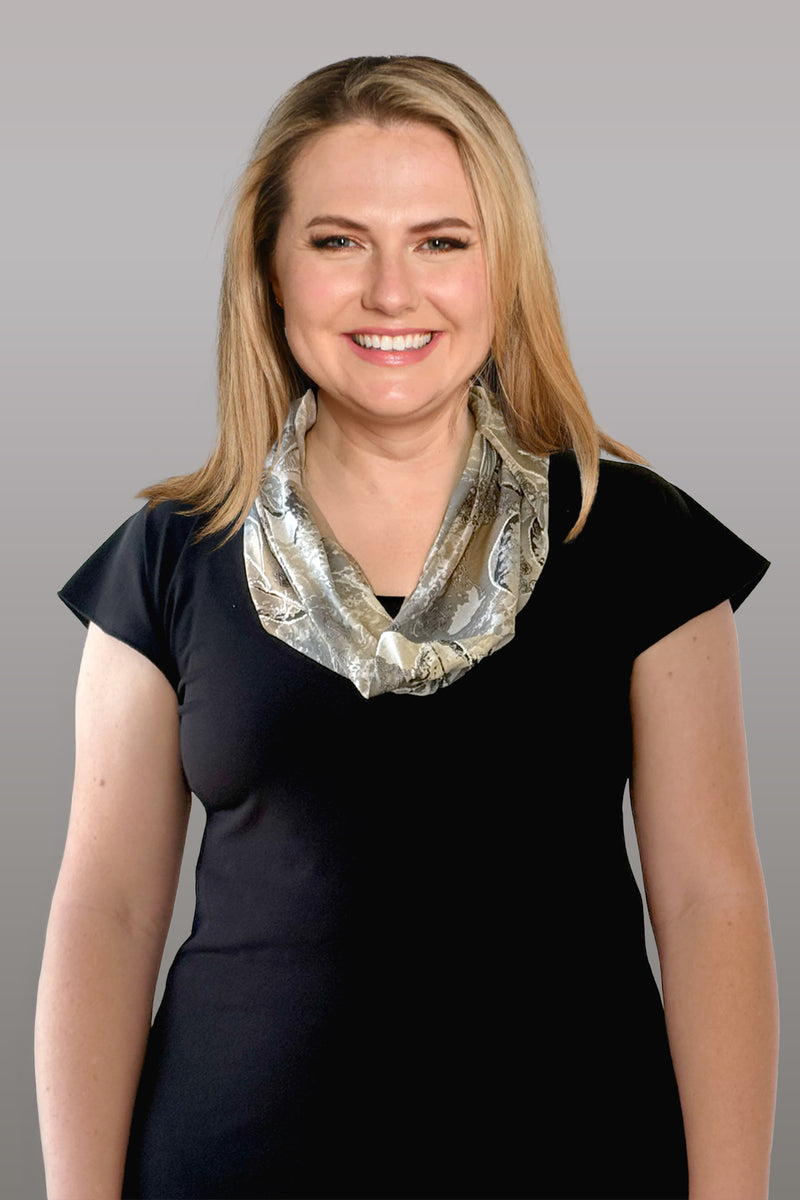 Ash Print Twisted Jersey Cowl Neck Scarf