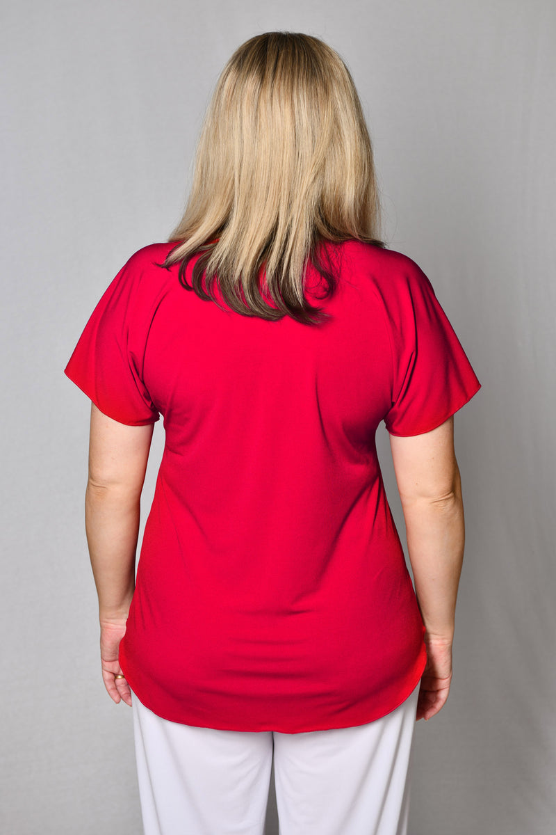Sassy Red Longer Sleeve Jersey Top