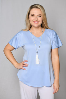 Pale Blue Activewear Longer Sleeve Top