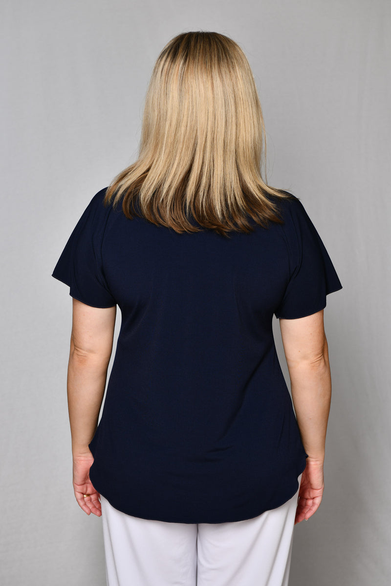 Navy Microfibre Longer Sleeve Jersey Top