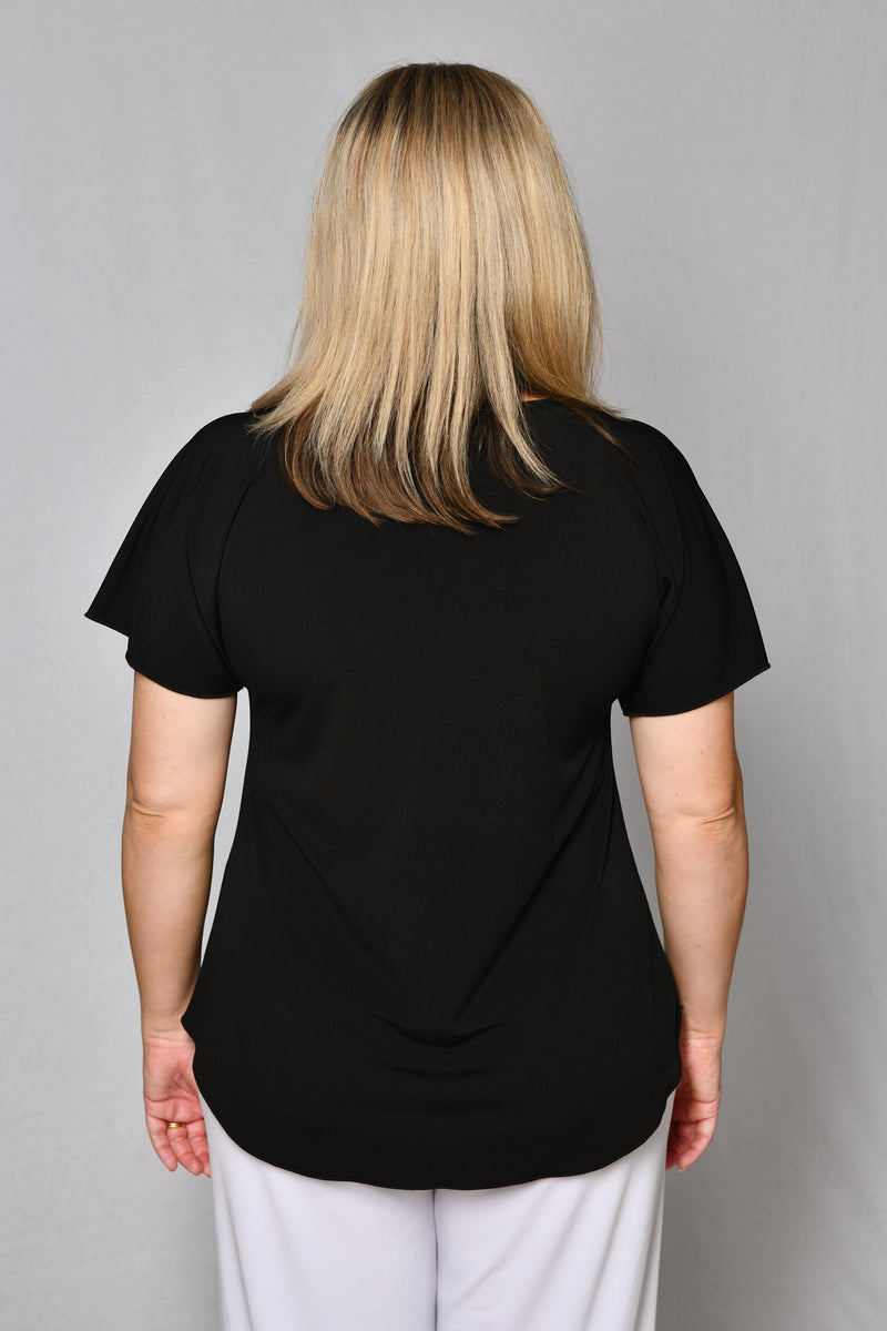 Black Microfibre Longer Sleeve Jersey Top