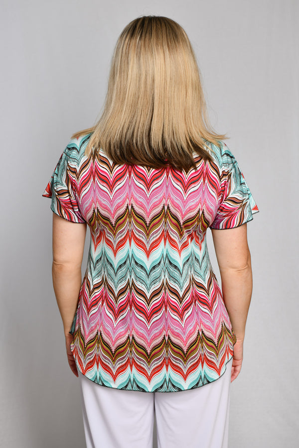 Taj Print Longer Sleeve Jersey Top