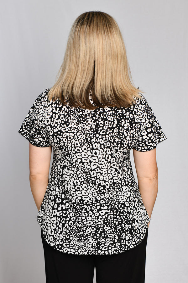 Leopard Print Longer Sleeve Jersey Top