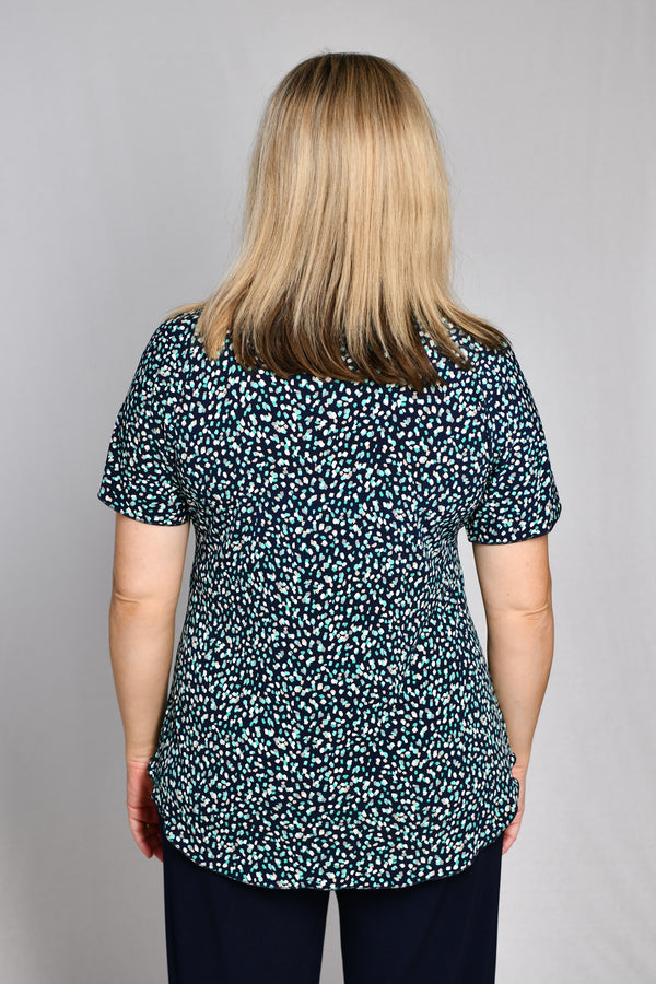 Speckles Print Longer Sleeve Jersey Top