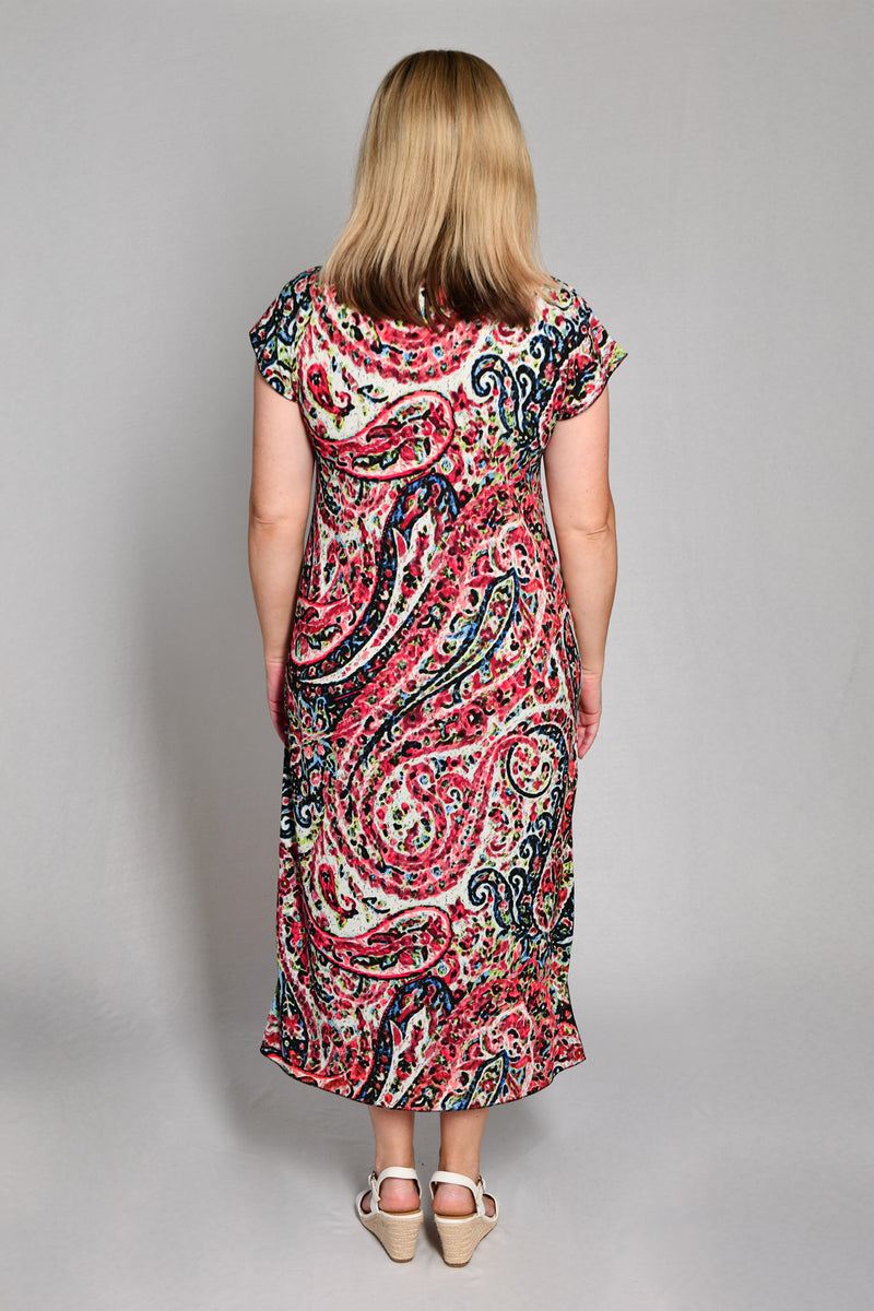 Festival Print Short Sleeve Jersey Maxi Dress