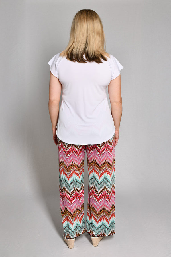 Taj Print Wide Leg Jersey Palazzo Pants