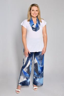 Sorrento Print Wide Leg Jersey Palazzo Pants