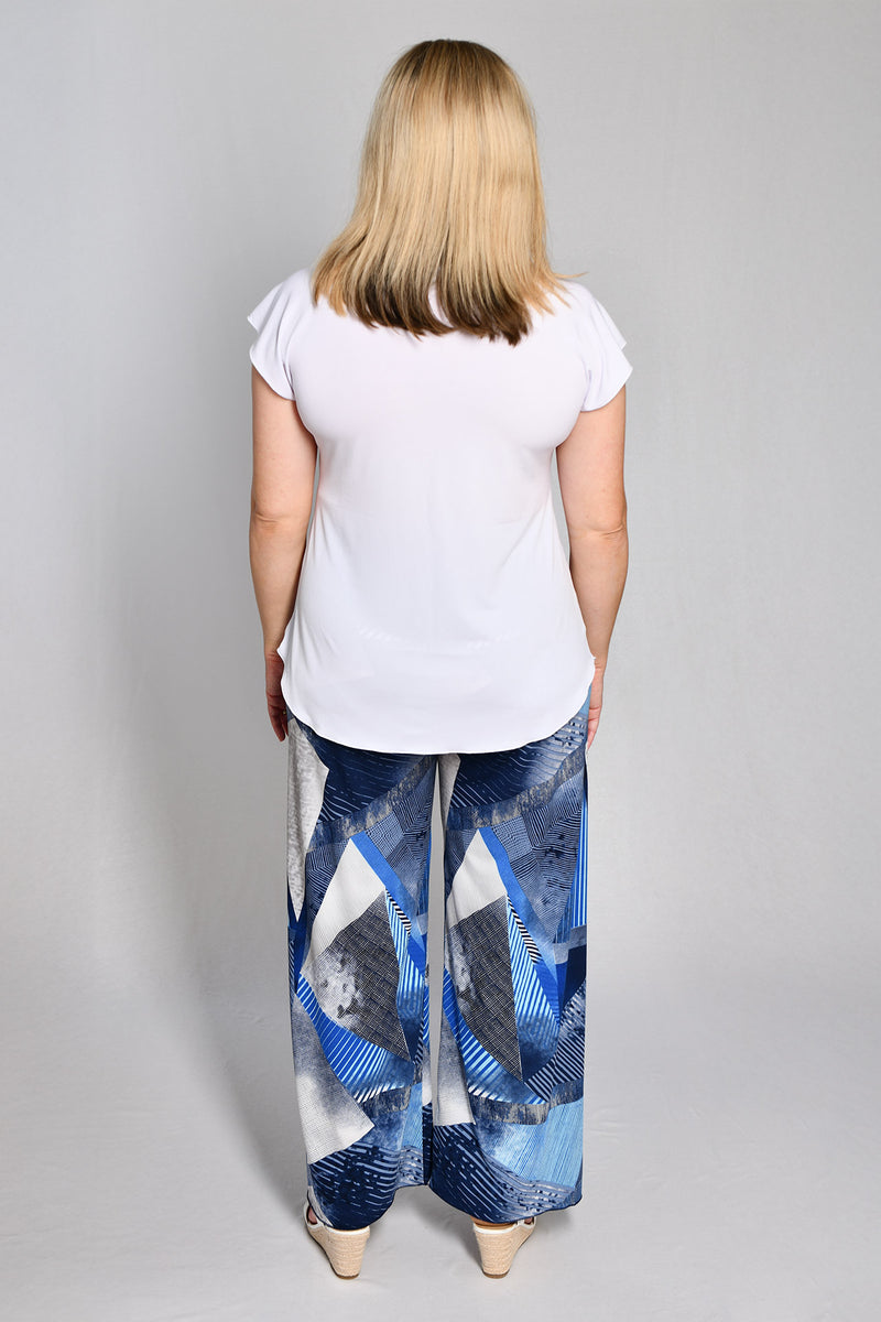 Sorrento Print Wide Leg Jersey Palazzo Pants