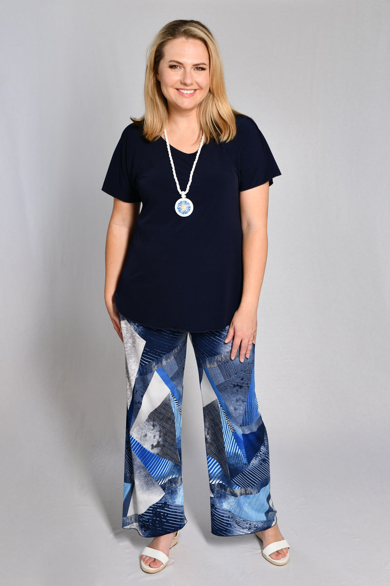Sorrento Print Wide Leg Jersey Palazzo Pants