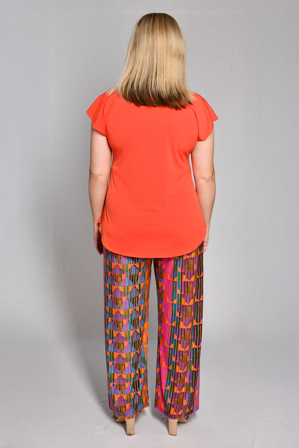 Cairo Print Wide Leg Jersey Palazzo Pants