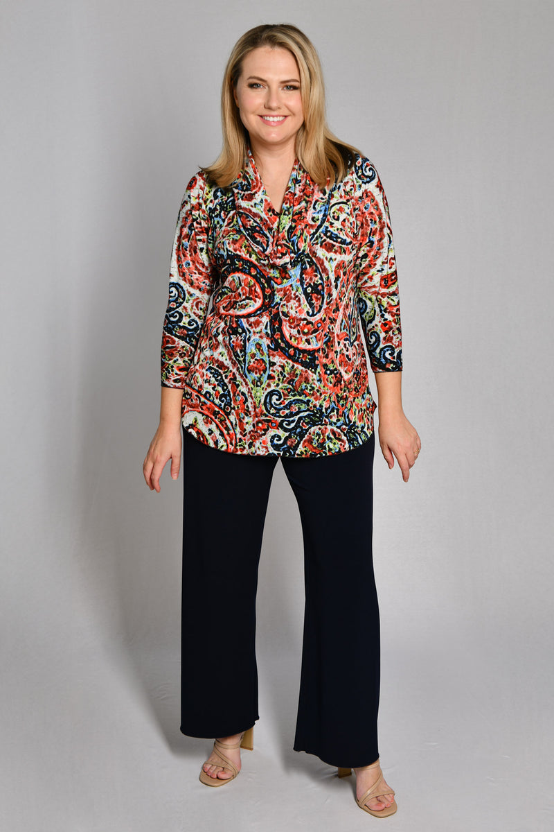 Festival Print Twisted Jersey Cowl Neck Scarf