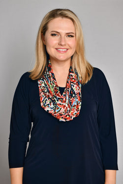 Festival Print Twisted Jersey Cowl Neck Scarf