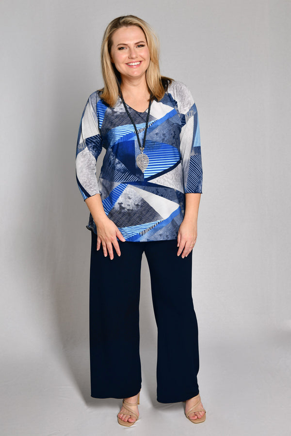 Sorrento Print 3/4 Sleeve Jersey Top