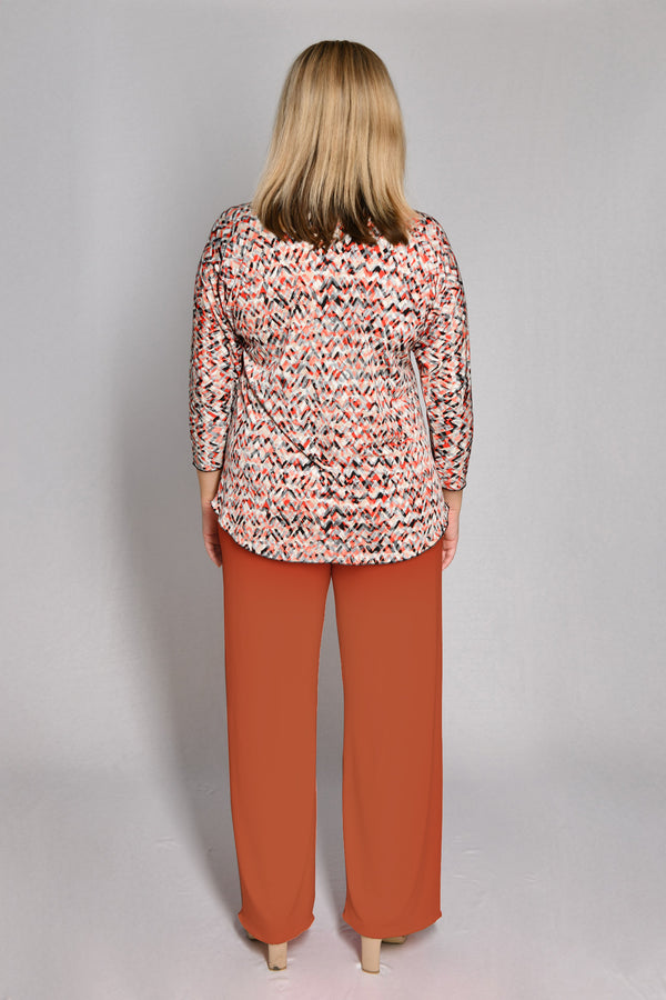 Rust Wide Leg Jersey Palazzo Pants