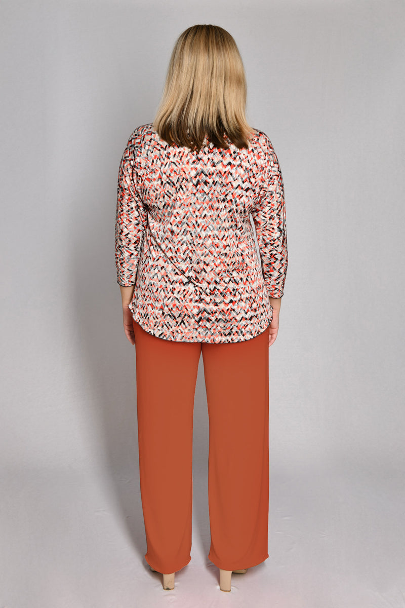 Rust Wide Leg Jersey Palazzo Pants
