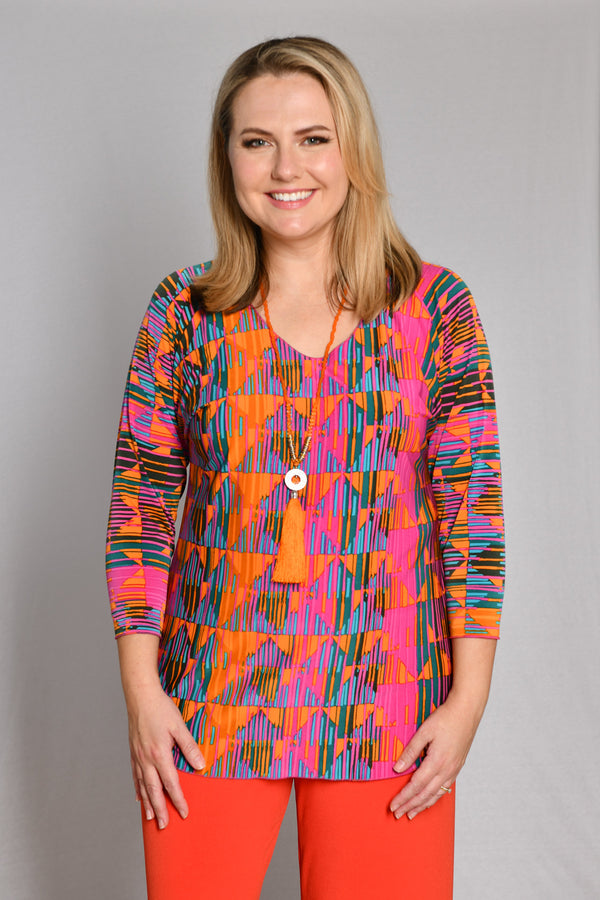 Cairo Print 3/4 Sleeve Jersey Top