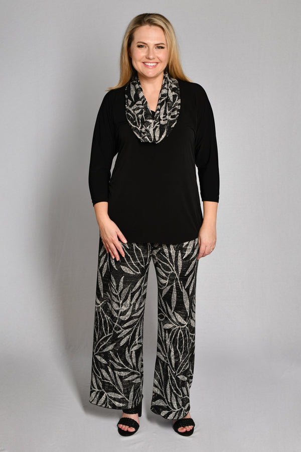 Storm Print Twisted Jersey Cowl Neck Scarf