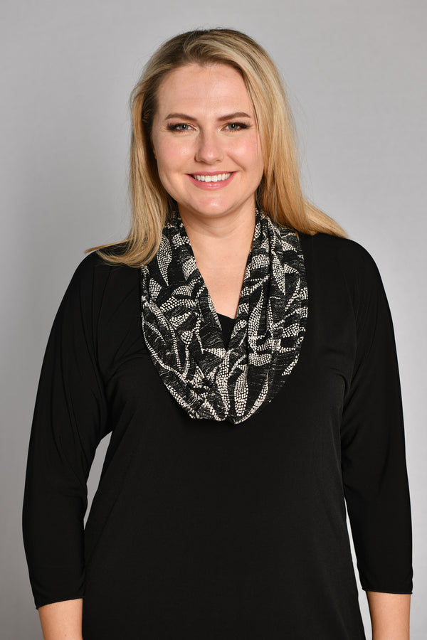 Storm Print Twisted Jersey Cowl Neck Scarf