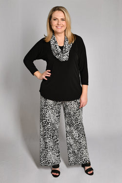 Leopard Print Wide Leg Jersey Palazzo Pants