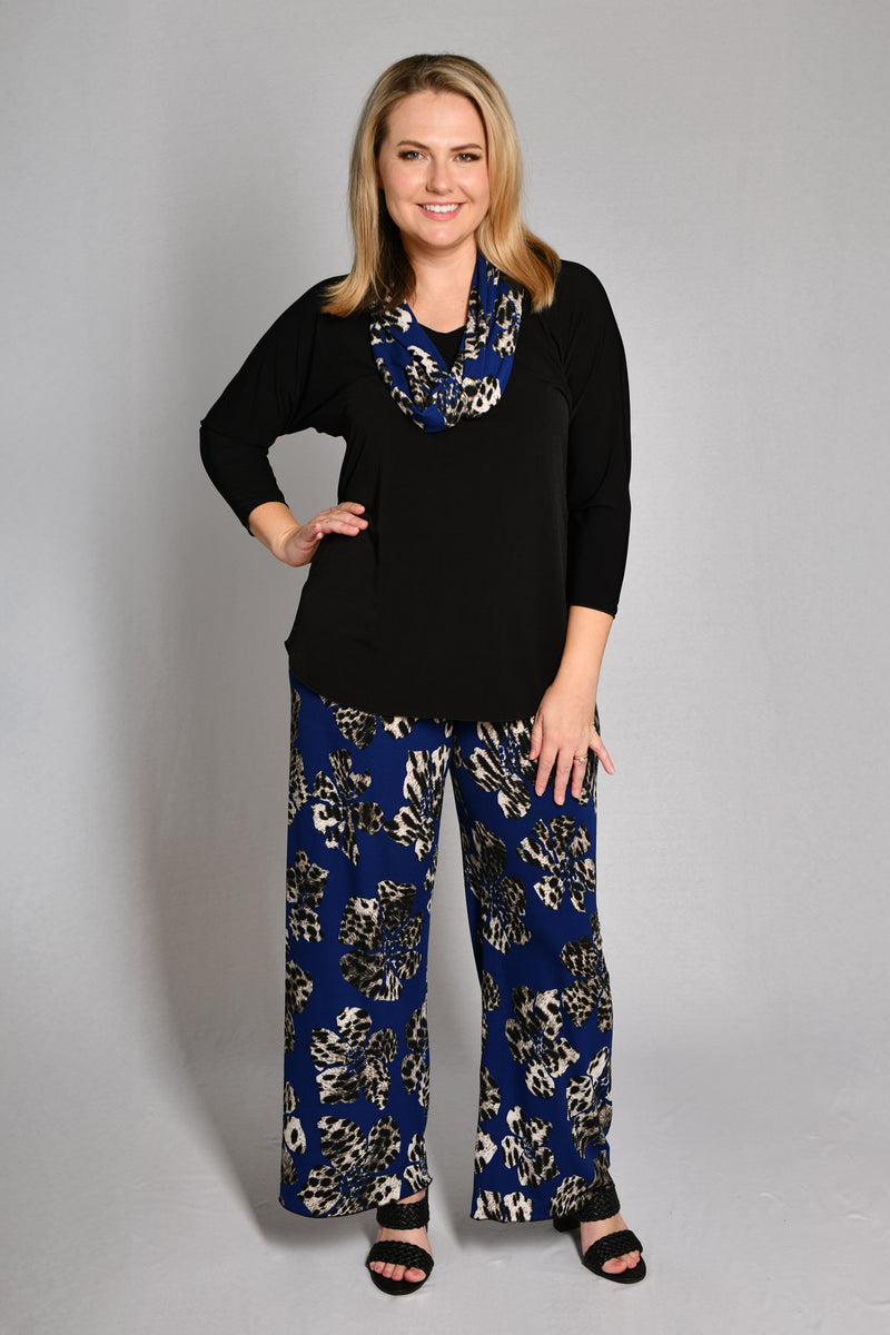Cobalt Twisted Jersey Cowl Neck Scarf